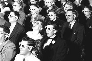 Image of theatre audience wearing 3D glasses