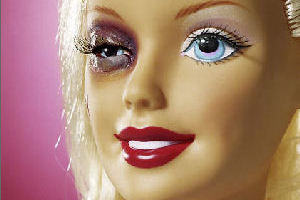 Image of domestic abuse Barbie