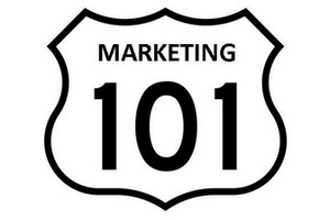 Image of road sign which reads 'Marketing 101'