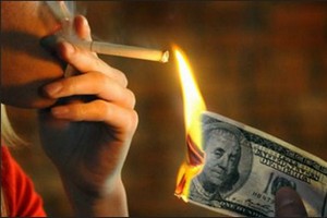 Image of cigarettes and dollar sign