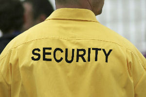 Image of security guard from rear